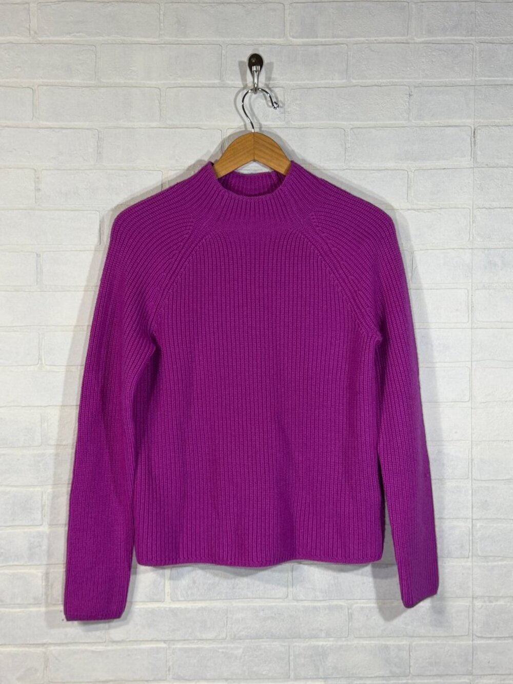 Lauren Ralph Lauren 100% Wool Mockneck Bright Pink Sweater
